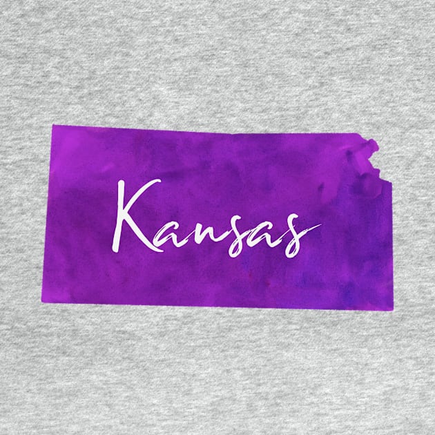 The State of Kansas - Purple Watercolor by loudestkitten